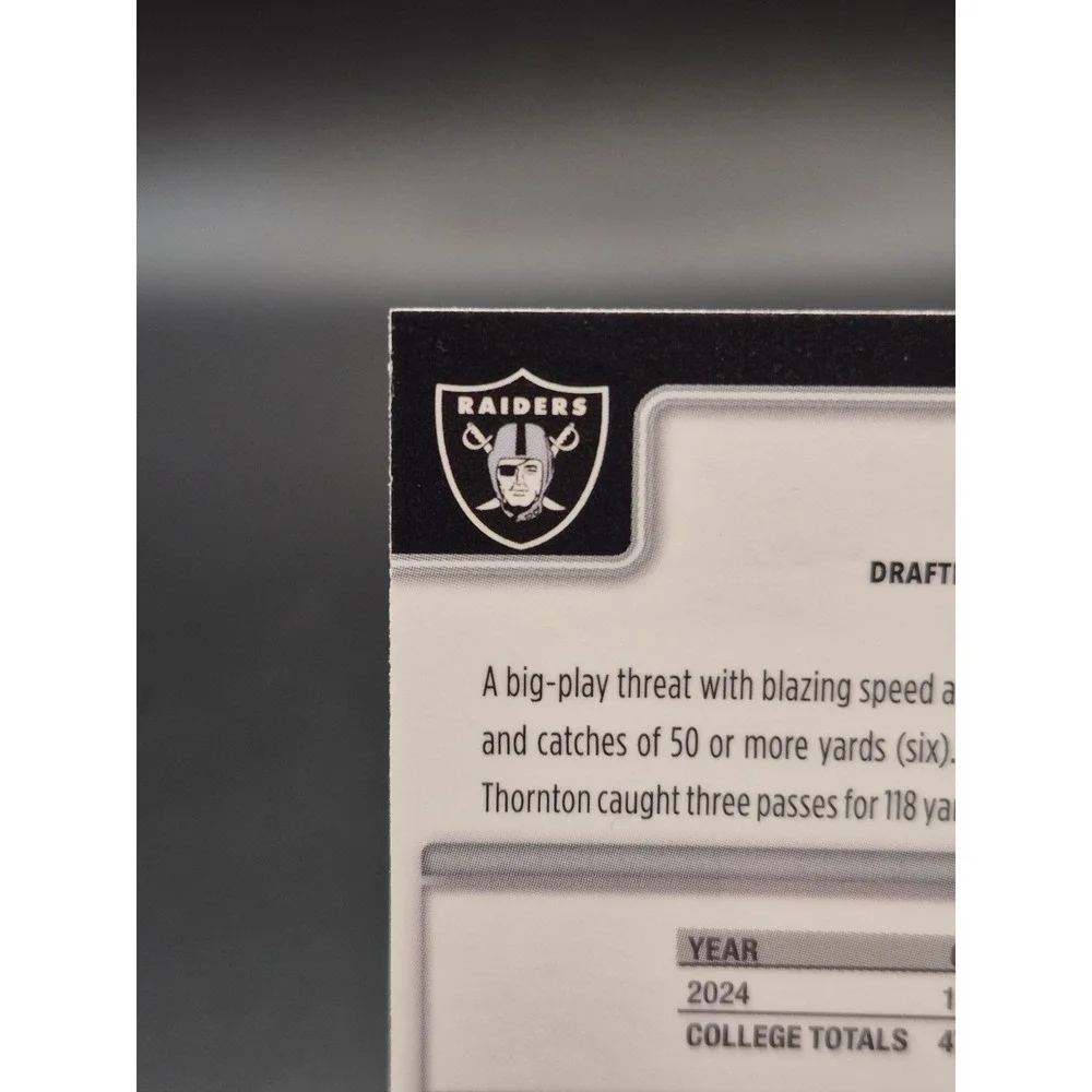 2025 Topps Chrome Dont'e Thornton Jr. #385 Green Refractor /99 (RC) Raiders